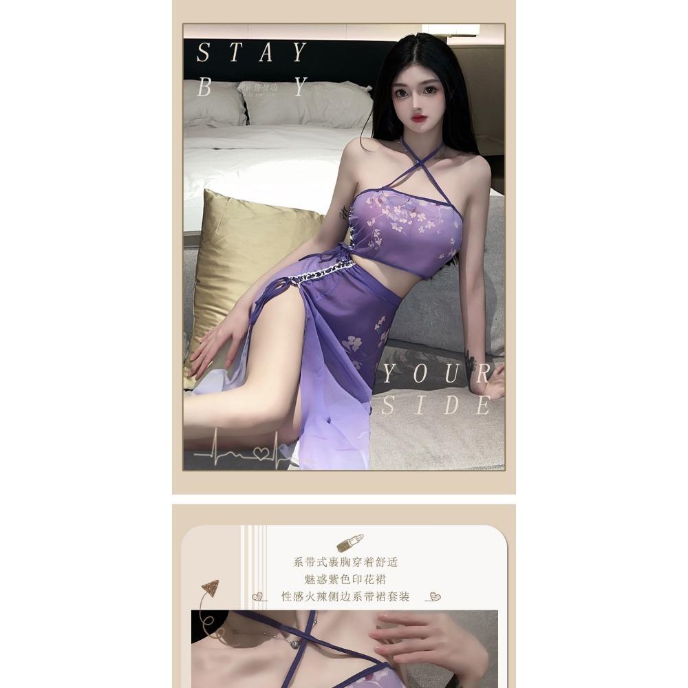 Sex Underwear Women Wholesale Distribution Cross-border Role-playing Retro Sex Hanfu Classical Style Perspective Cheongsam Set