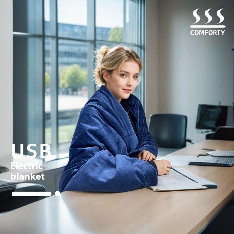 Outdoor Powerbank Heizwolledecke Büro Mittagspause Siesta Samt Warmer Heizschal Elektrische Decke