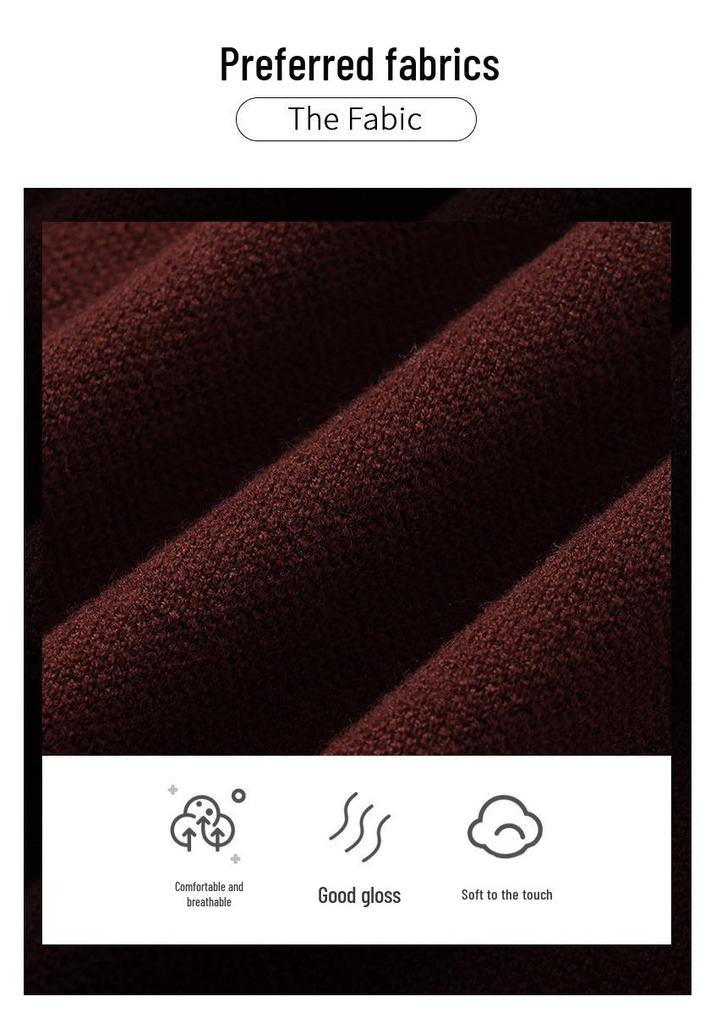 Men's 100% Pure Wool Solid Color Round Neck Sweater - 2025 Autumn/Winter Collection, High-End Base Layer