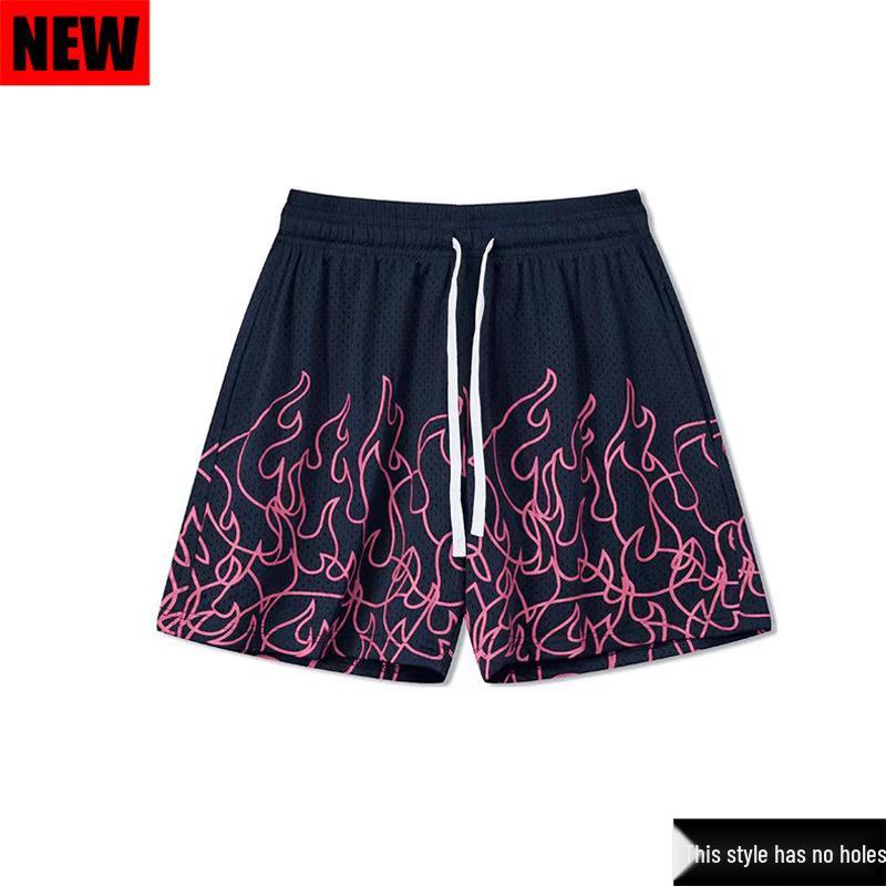 Men's American-Style Breathable Mesh Sports Shorts - Fitness, Running, Beach, Basketball & Trendy Five-Point Pants