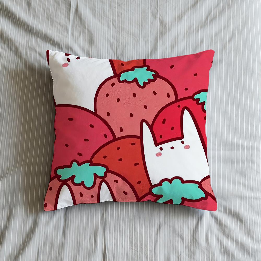 Cartoon Fruit Cute Cushion Cover Soft Case For Sofa Living Room Home Comfortable Office Decor Protective Pillow Covers