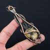 Amazing Ammonite Fossil Gemstone Pure Copper Wire Wrapped Handmade Pendant Jewelry