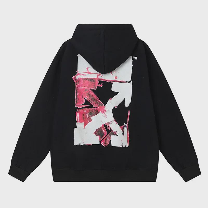 2023 Autumn/Winter Pink 3D Arrow Hoodie with Velvet Lining