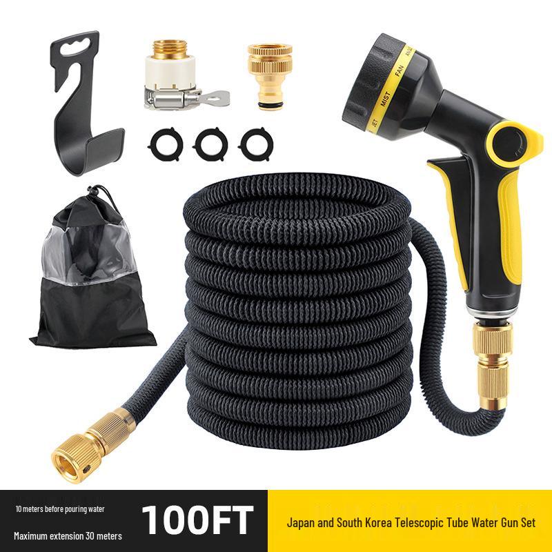 Midsummer 2200D TPE Retractable Magic Hose for Car Wash and Garden Watering with Spray Gun