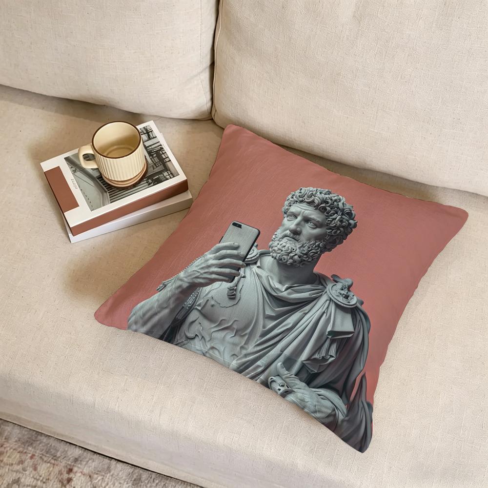 A-Ancient Roman Sculpture Art Cushion Cover Fabric Soft Furnishing,Pillowcase, Cushion Cover, Sofa Pillow, Home Decoration