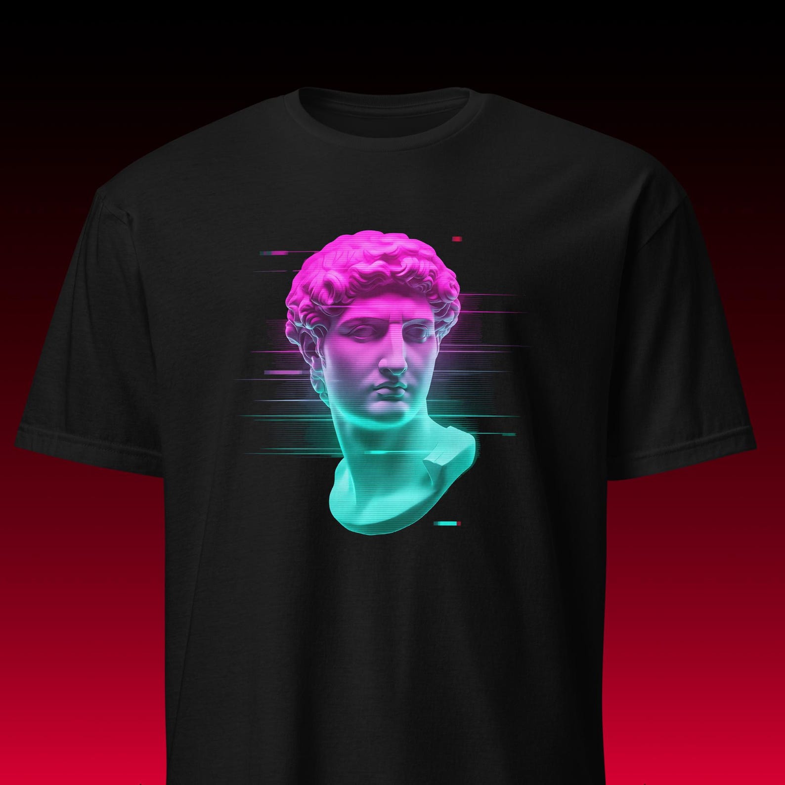 David Statue Tee | Vaporwave Aesthetic | Glitch Art Retro L