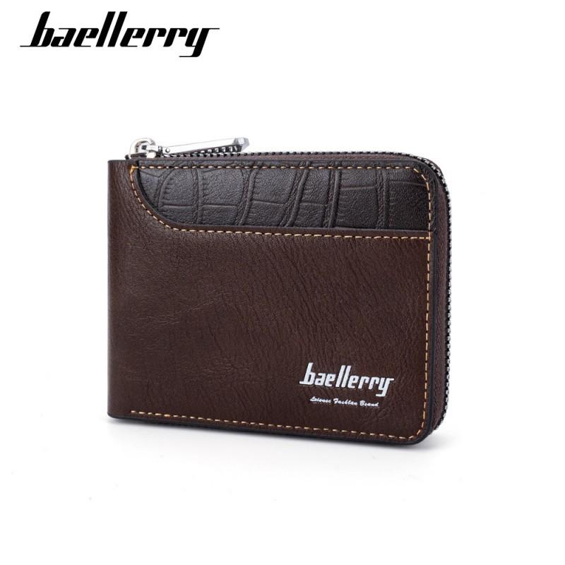 New Style Wallet Men Short Retro Multifunctional Zipper Spliced Leather Change Bag Trend