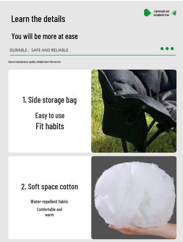 Portable Cotton-Padded Folding Moon Chair for Autumn/Winter