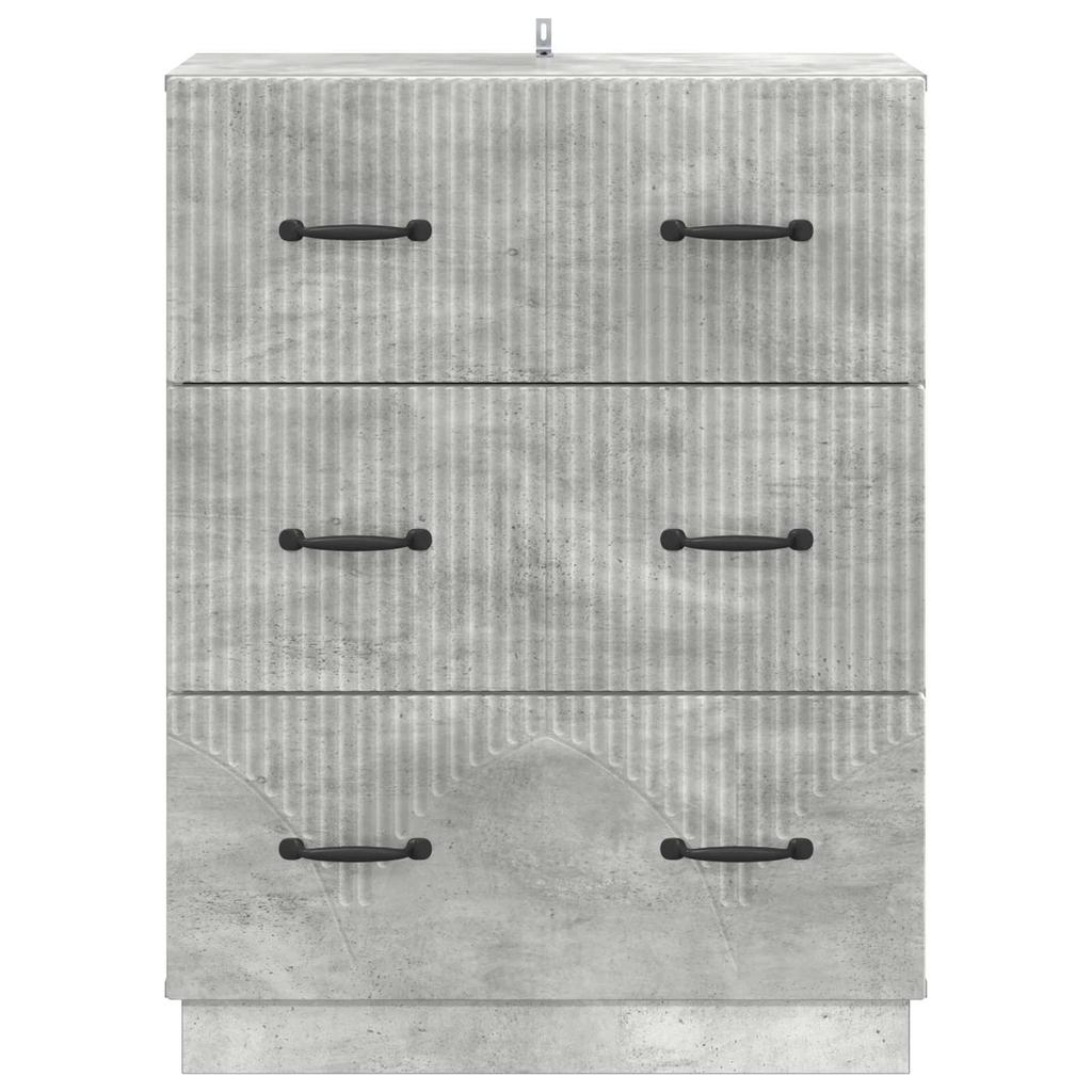 Drawer Cabinet Concrete Grey 66 x 34.5 x 87 cm Particleboard