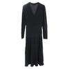 S Family Elegant French V-Neck Hollow Knit Dress - Light Luxury, Slimming, Autumn/Winter Style