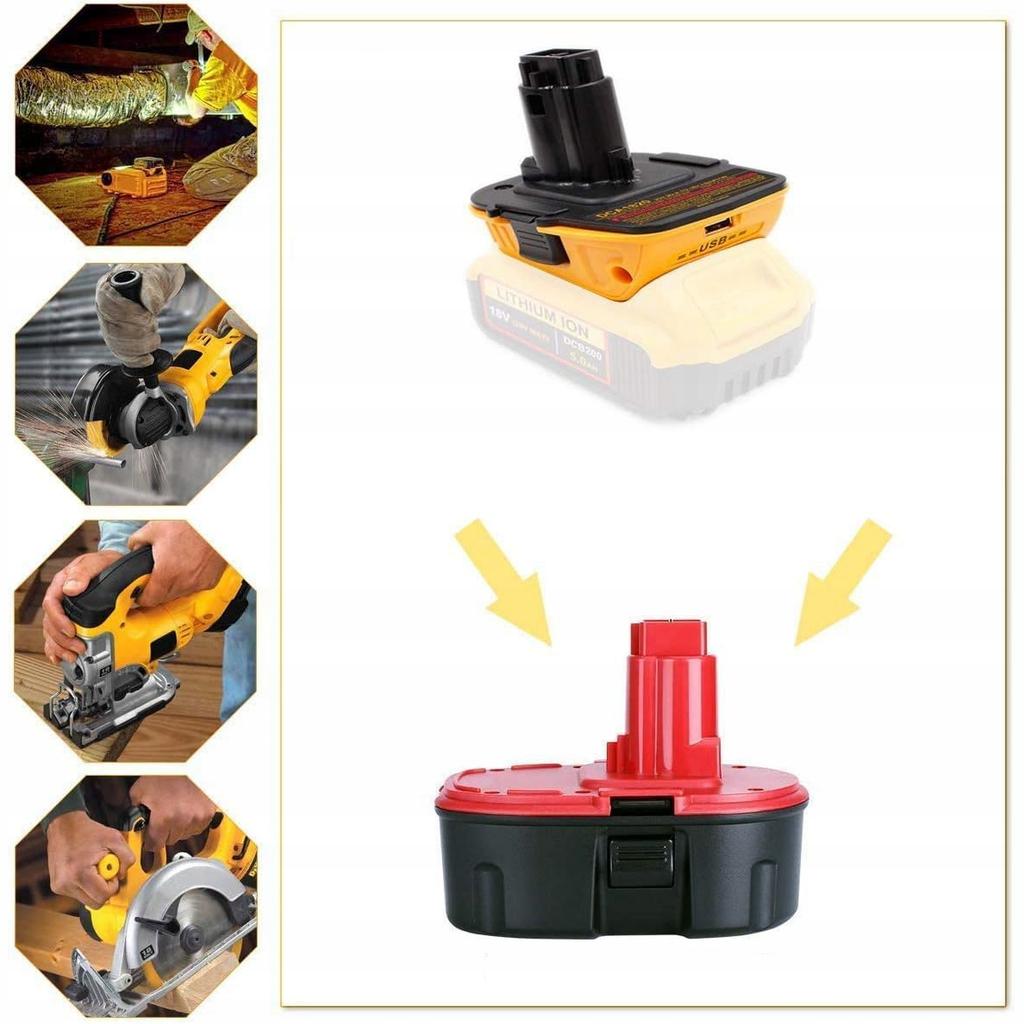 Adattatore Rosfix Dewalt DC9096 per batteria Dewalt (DCA1820) Giallo - Nero