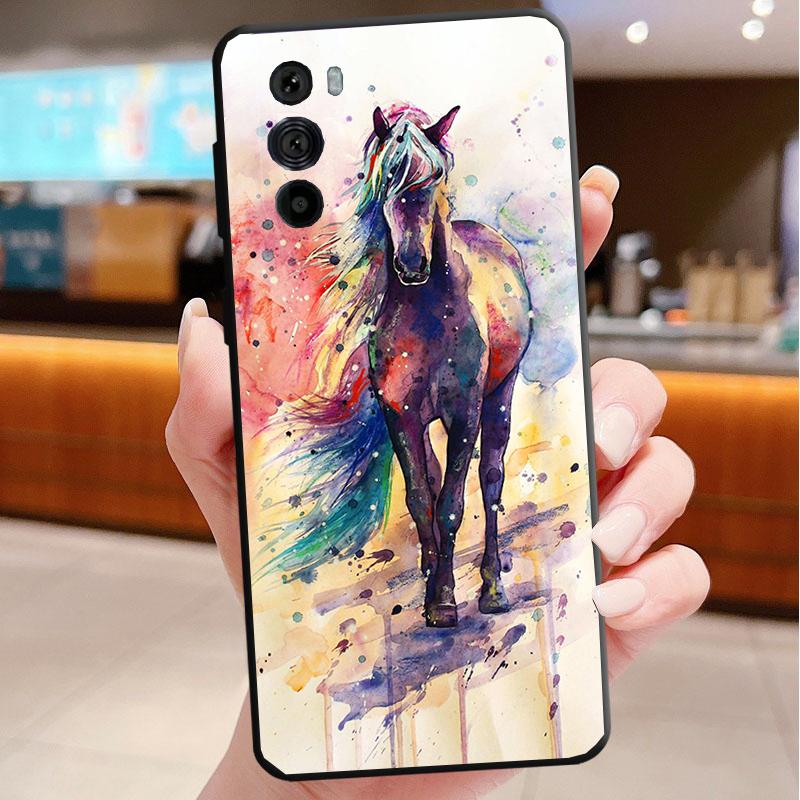 Phone Case For Motorola Edge 50 40 Pro 60 50 40 30 Ultra Neo Fusion Moto G85 G72 G53 G54 G84 G13 G32 Horse