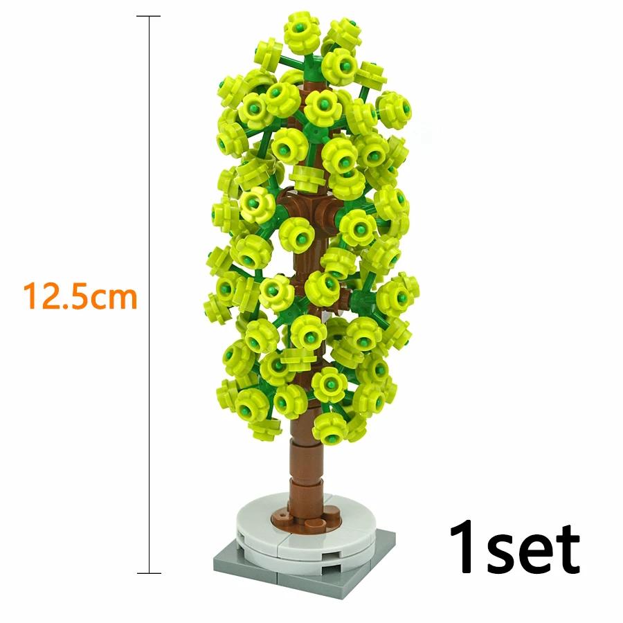 MOC City Trees Building Blocks Pine Tree Plant Set Spruce Farm Street Scene Garden View Assembly 3778 Bricks Educational Kid Toy
