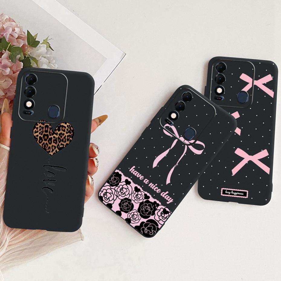 Cute Printing Phone Case For Tecno Spark 8 8T 8C Soft Black Silicone TPU Cases For Tecno Spark8 Spark8C Spark8T Covers Bumpers