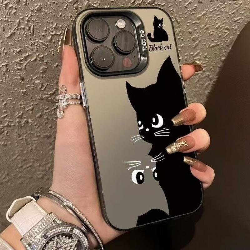 Black Cat Applies To 15plus Personality 16promax iPhone Case Iphone14 Hard Case 13pro Creative 12