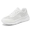 Pantofi Albi Plati Confortabili pentru Femei Design cu Dantelă Respirabili Ușori Adidași Casual
