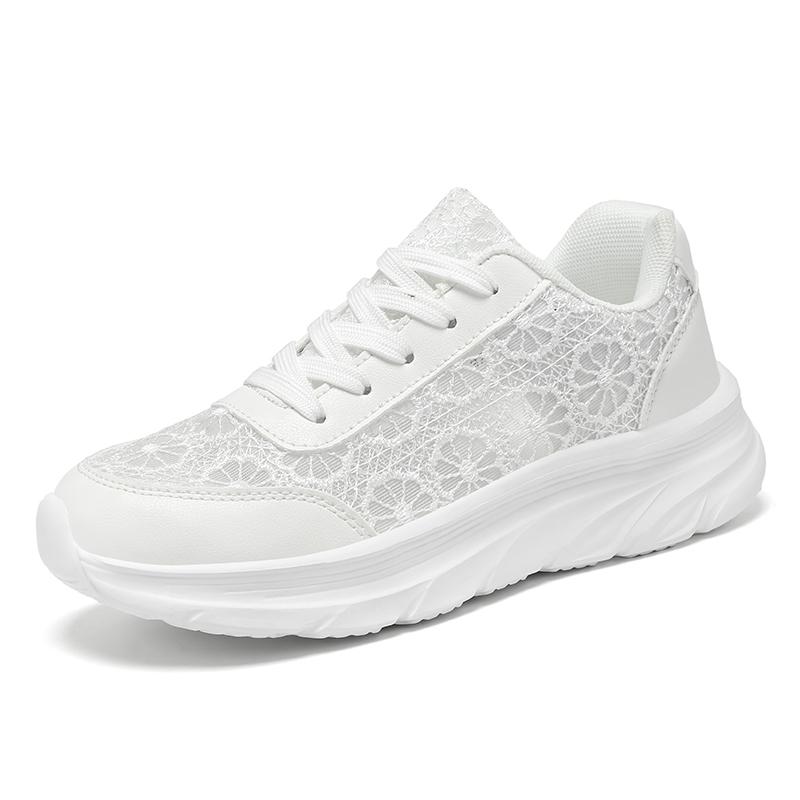 

TUINANLE Comfortable Womens White Flat Shoes Lace Design Breathable Lightweight Casual Trainers 36 белый