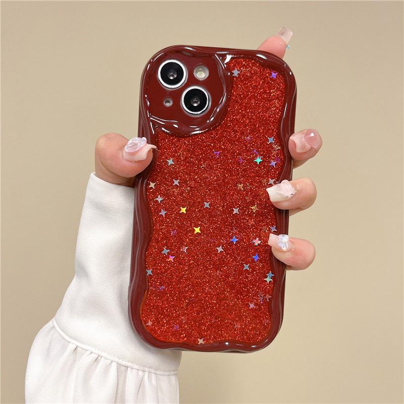 

Applicable To Apple 16Promax Mobile Phone Case, Epoxy Glitter Powder, Star Sequins Iphone17 All-Inclusive Anti-Drop Silicone Soft iPhone 7/8/SE 2020