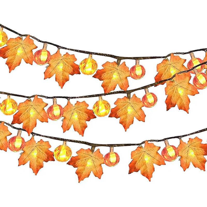 OEING Autumn Leaves & Pumpkin USB String Lights