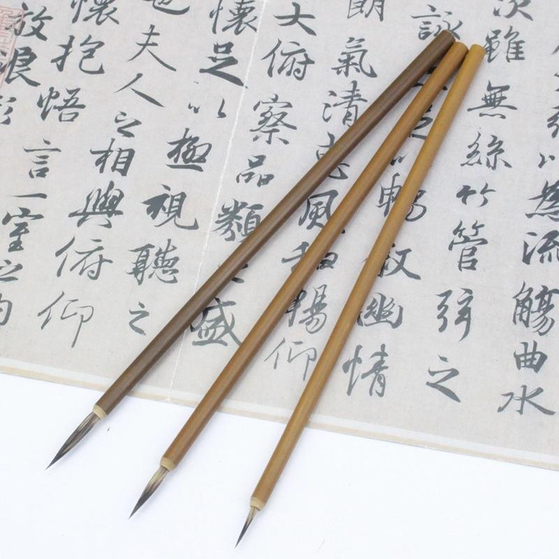 3Pcs Chinese Art Painting Brush Pen S M L for Hook Line Watercolor Calligraphy Natural Hair Brushes Professional Art Tools