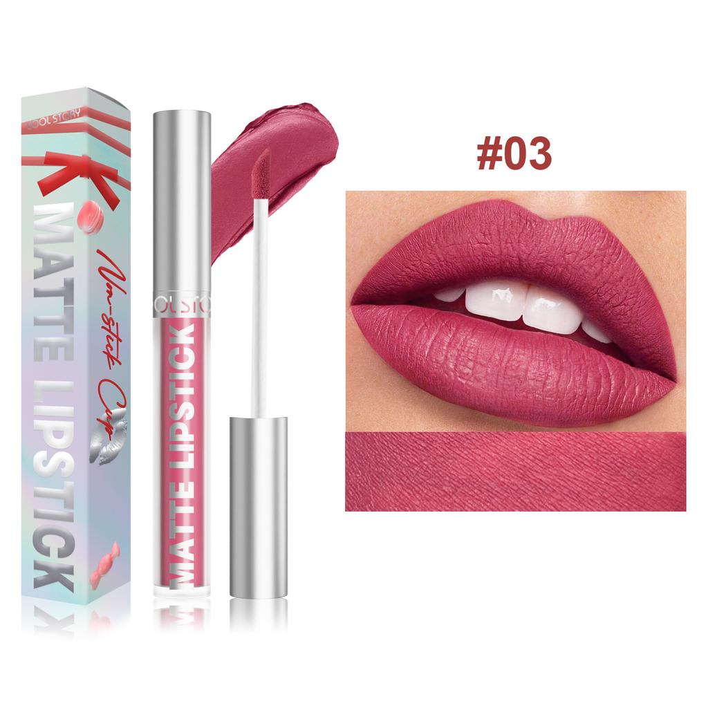 Non-stick Cup Matte Color-fixed Lip Glaze Velvet Matte Surface Not Easy To Decolorize Liquid Lipstick Sexy Long-lasting Color Waterproof Lip Gloss