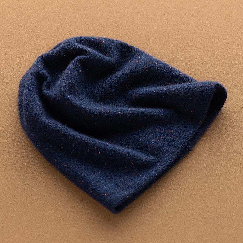 Women's 100% Pure Cashmere Hat: Warm, Double-Layered, New Color Yarn for Autumn and Winter.
