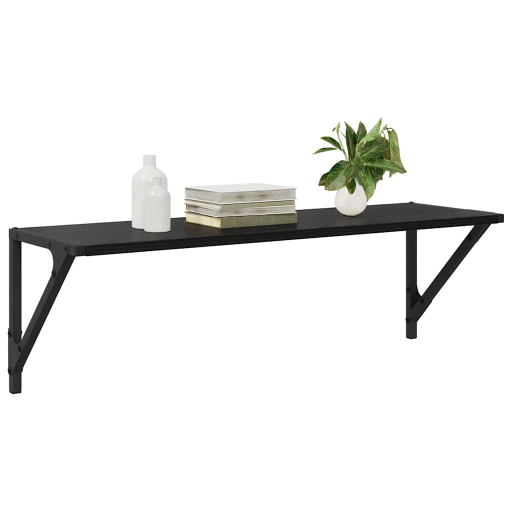 Wall Shelves 2 pcs Black Oak Effect 80 x 25 x 25.5 cm