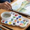 Multiple Compartments Painting Palette Reusable Paint Pigment Tray Color Mixing Pallet  Student