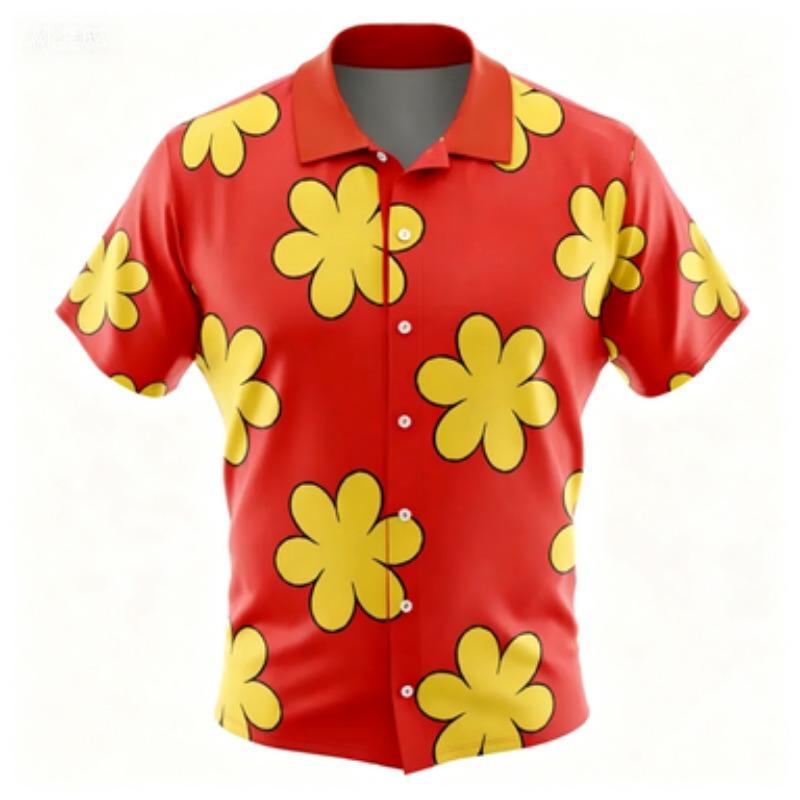 Classic Short Sleeved Hawaiian Shirt, Men s Casual Lapel Shirt S