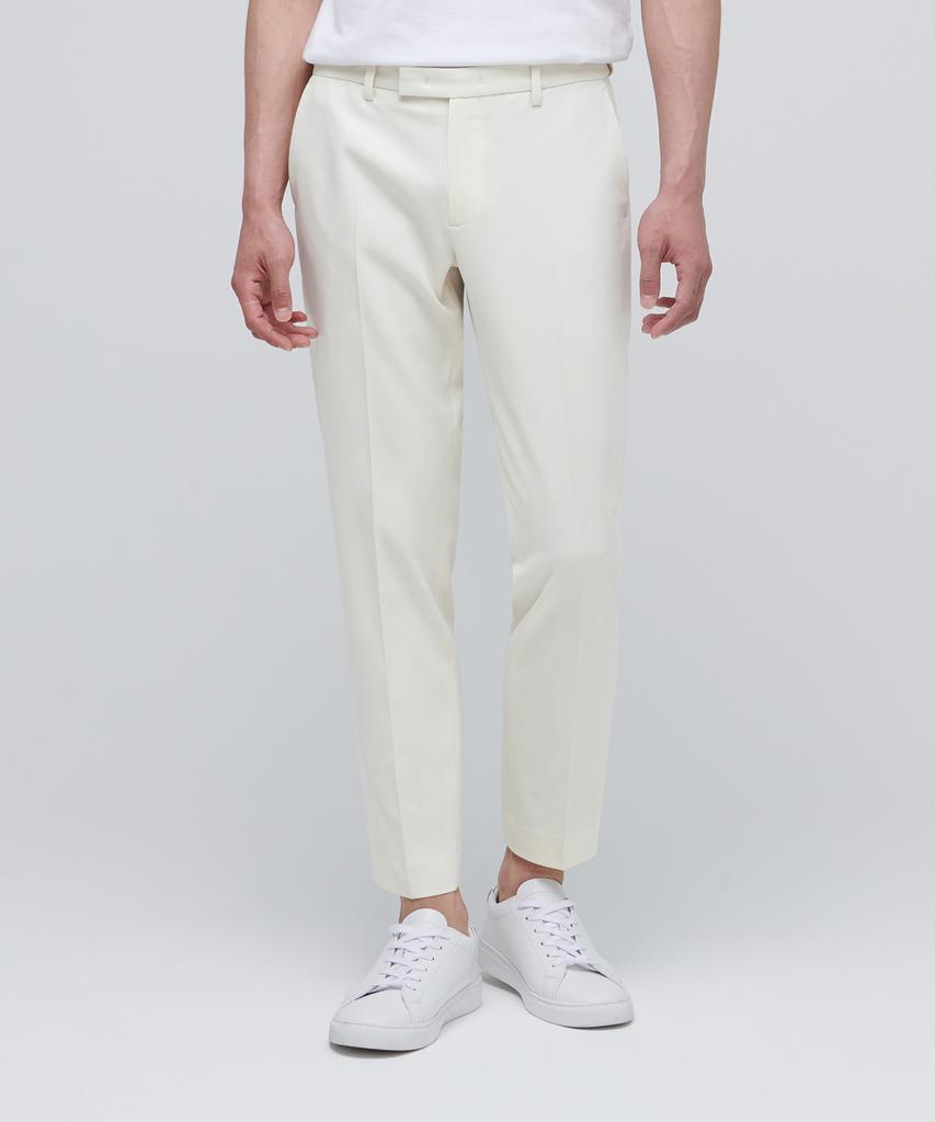MUSINSA STANDARD Skinny Hidden Elastic Waist Crop Slacks [Cream]