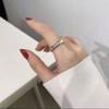 Unisex Hong Kong Style Simple Square Diamond Ring - Fashionable Index or Middle Finger Accessory for Students