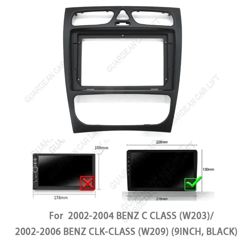 For Mercedes BENZ C-Klasse W203 CLK-klasse W209 G-klasse W463 Vito Viano W639 9 Inch Car Radio Frame Kit Dash Panel GPS Fascias