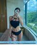 Korean Retro Bandeau Camisole Swimsuit for Women