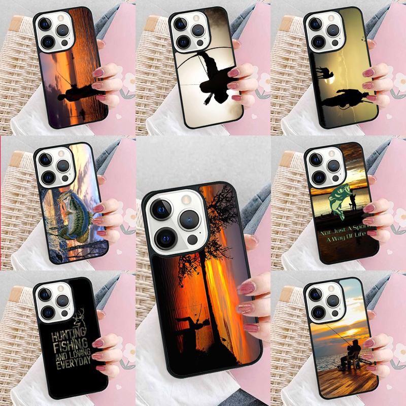 hunting Fishing Sunset Phone Case For iPhone 17 Air 15 16e 14 13 Pro Max Coque 12 11 Pro Max PLUS cover