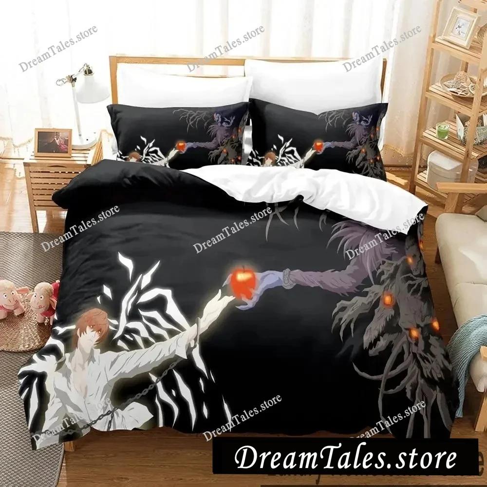 Heimtextilien Cartoons Death Note Bezug Bettbezug Kissenbezug Junge Mädchen Polyester Bettwäscheset King Queen Twin Größe Luxuriöses Geschenk