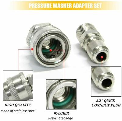 G3/8’’ Außengewinde Anschluss Hochdruckreiniger Adapter Set Schnellkupplungsset 5000