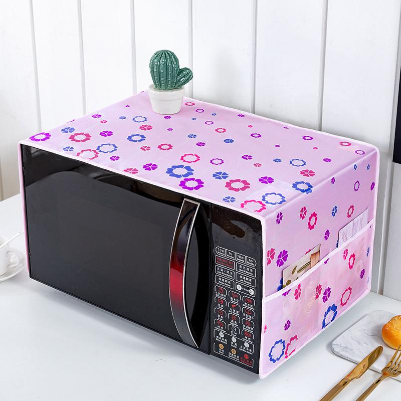 Microwave Dust Cover Cartoon Tree Leaf Printed Dustproof Microwave Dust Cover Cloth Pocket Water Proof Oven Cover Nordic Style