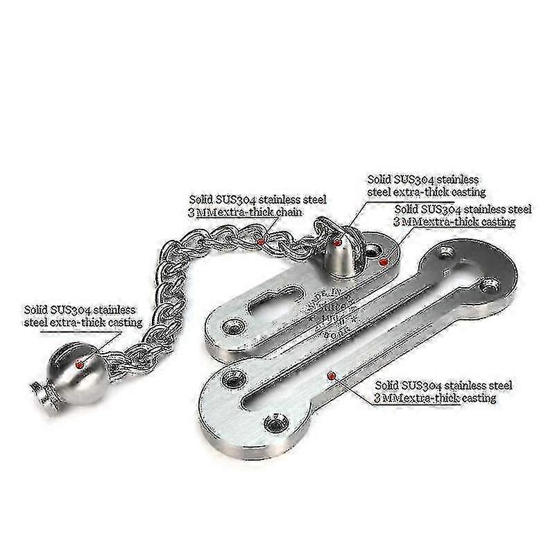 Solid 304 Stainless Steel Extra Thick Door Chain Security Sliding Chain Chain For Entry Door - RIpj