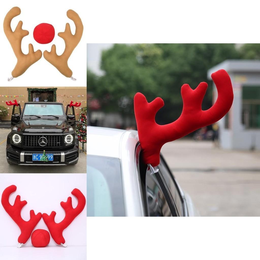 Festive Christmas Car Roof Decoration With Unique Deer Antlers Pvc And Cloth Material