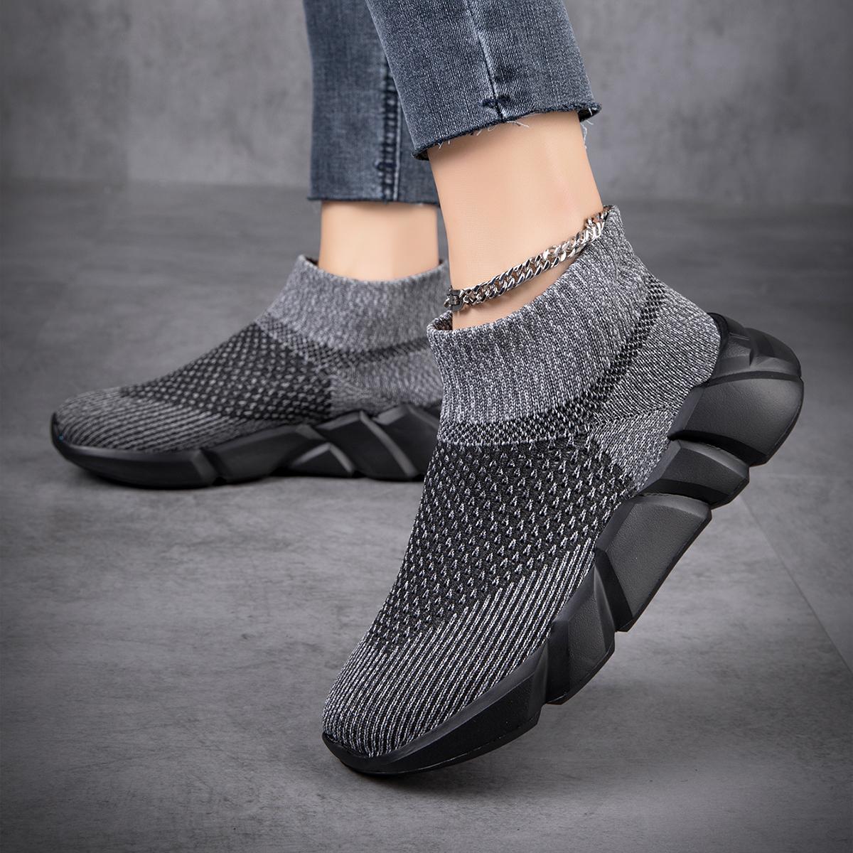 

Модная обувь для женщин, прогулочная обувь, повседневная мода, дышащая толстая подошва, пара ленивых туфель, мужская обувь, кроссовки для бега на открытом воздухе для мужчин 36 серый