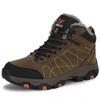 Men's High-Top Leather and Fur Hiking Boots - Warm, Non-Slip, Winter-Ready