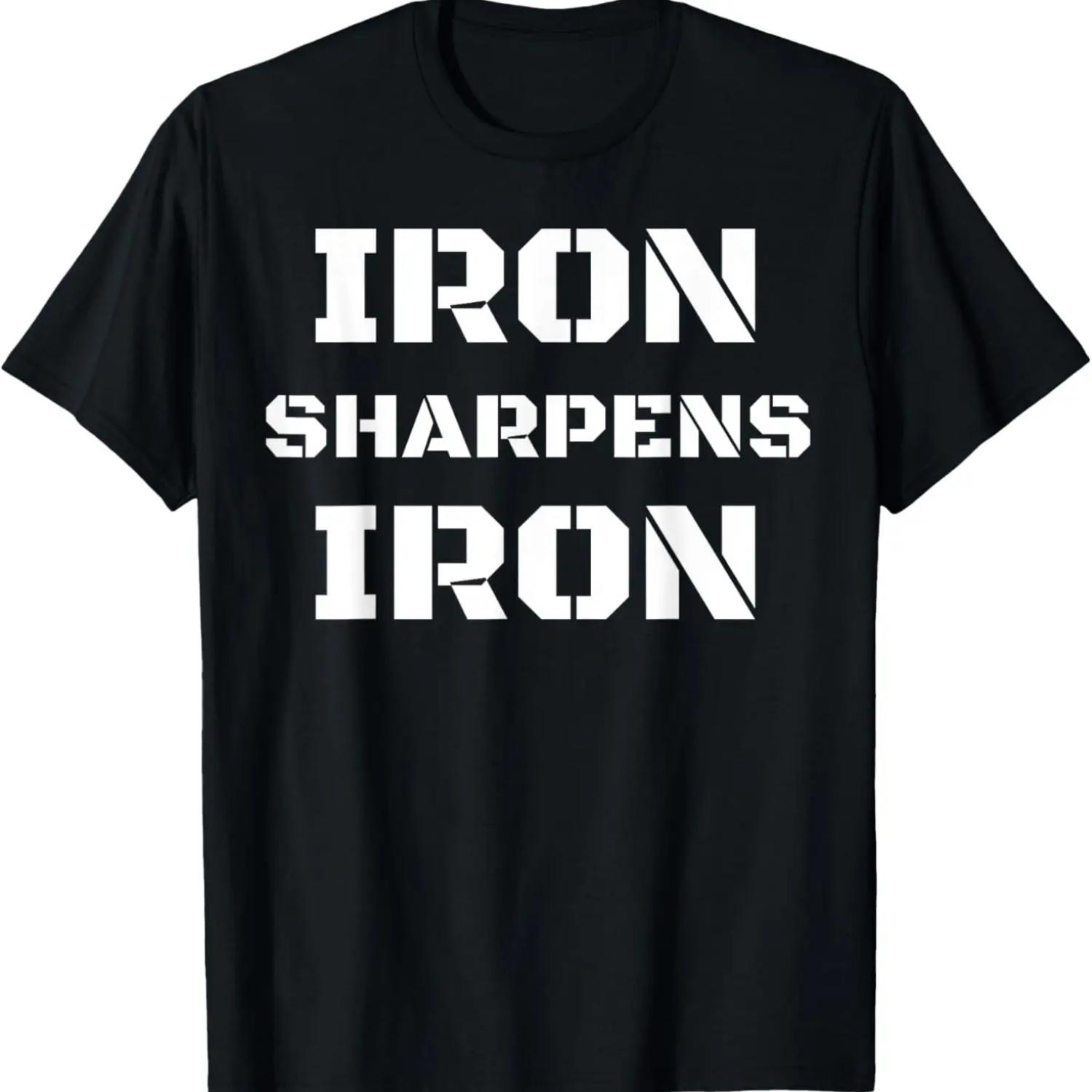 Iron Sharpens Iron Christian Proverbs Bible Jesus T-Shirts S