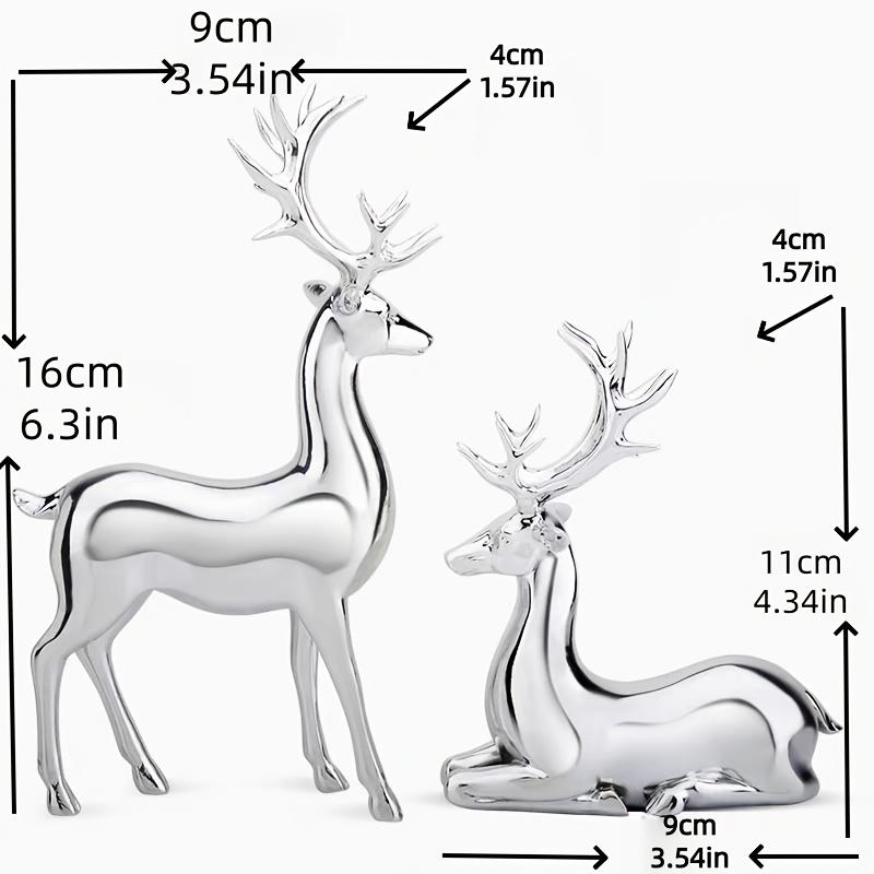 Nordic Christmas Deer Electroplating Resin Double Deer Set Home Office Desktop Decoration High Quality Resin Home Decoration
