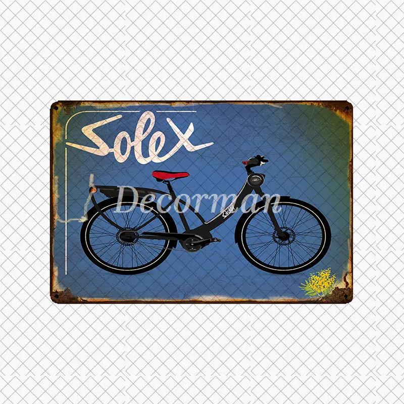 [ DecorMan ] VELO SOLEX France Bike Metal SIGN Custom Wall Poser iron Painting PUB Room Bar Hotel Decor LTA-2033