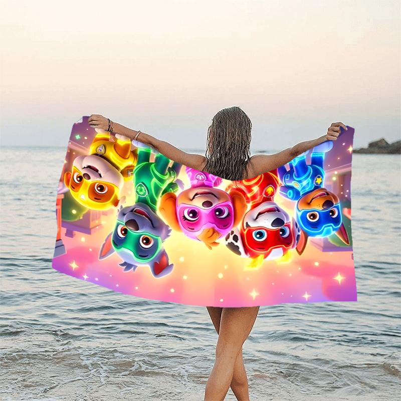 1pc Paw Paw21 Beach Towel, Beach and Seaside Swimming Pool Equipment, Fashion Pattern, Rectangular, Travel Essentials