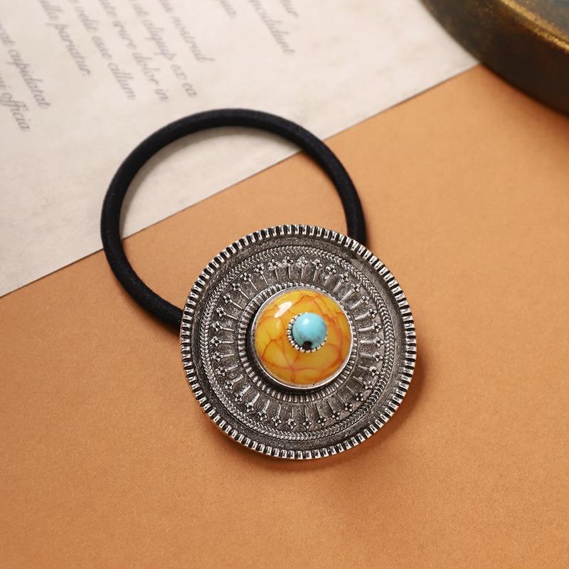 Tibetan Head Flower Hair Rope Women's Tibetan Headgear Xizang Tibetan Clothing Dance Photo Hair Accessories Tibetan Head Rope Top Accessories