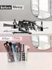 1PC Clear Acrylic Makeup Brush Organizer 3 Compartments Cosmetic Storage Box Pen Holder Desk Organizer Vanity Accessories