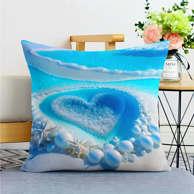 Ocean Beautiful Love Pillowcase Dormitory Decoration Office Living Room Home Pillowcase