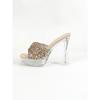 New 12CM Fashion Wedding Sexy Car Model Transparent Nightclub Thick Heel Crystal Square Head Non-slip