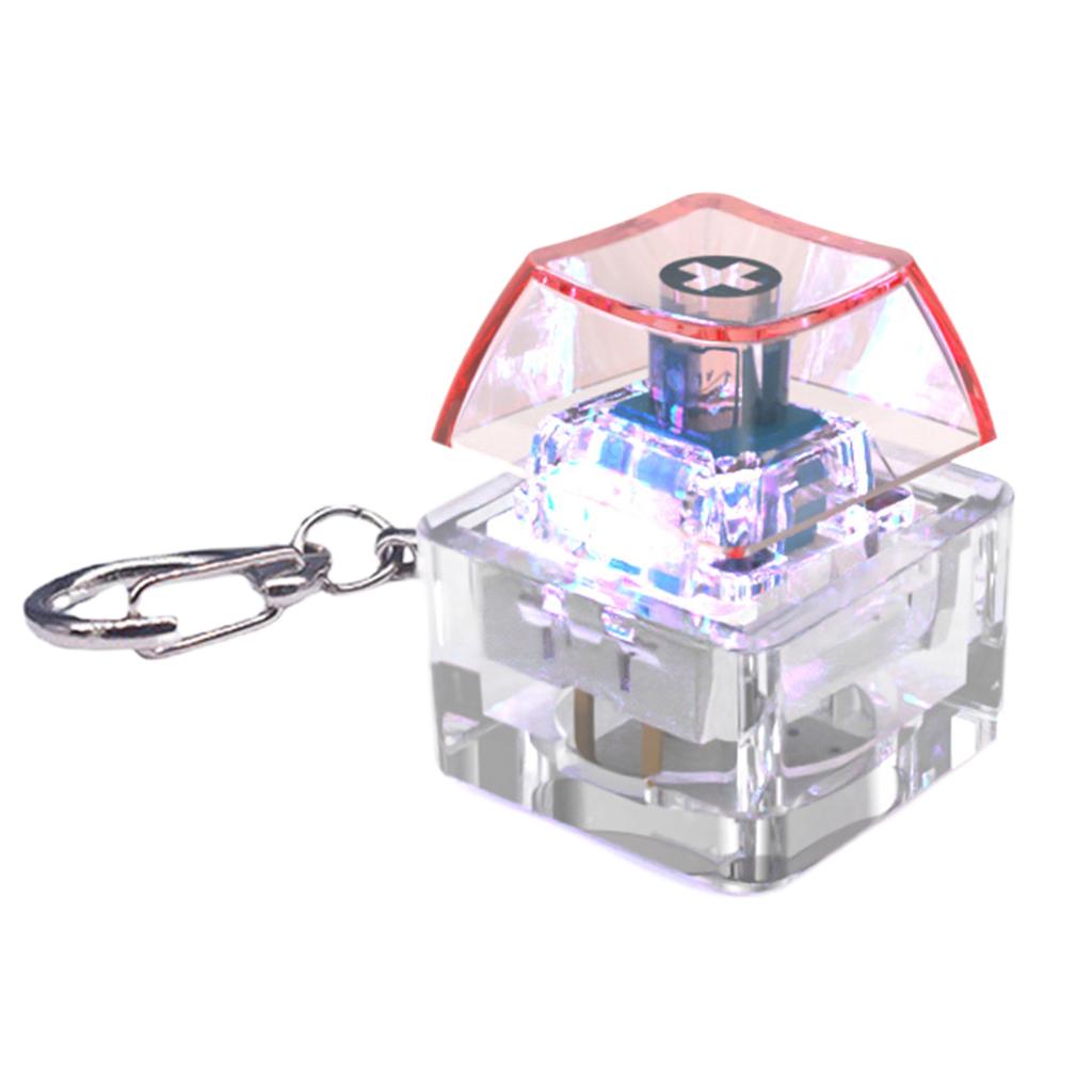 1-Key Mechanical Keycap Tester Keychain With LED Lighting For Stress Reduction And Relaxation For Home Or Office